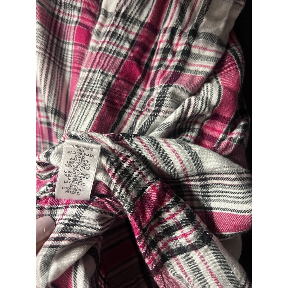 Woman Plus Sz 26/28 Multicolor Plaid Button Down Shirt - Picture 9 of 9